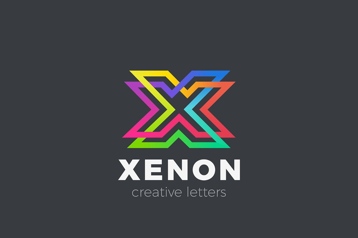 字母x标志设计线性无限logo设计