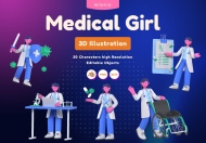 医学女性 3D 插图