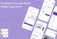 交易和金融新闻移动应用程序 UI 套件
