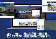 房地产带有 RTL 的房地产经纪人 HTML网页模板