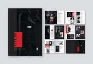黑色时尚杂志 InDesign模板