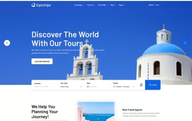 EpicTrips – 用于旅行和旅游预订的 Figma 模板
