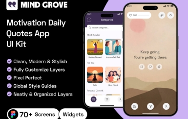 Mind Grove – 每日励志语录 App UI 套件