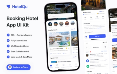 HotelQu – 预订酒店移动应用程序 UI 套件