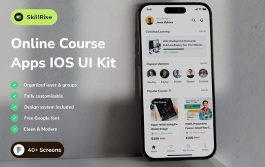 SkillRise – 在线课程应用程序 iOS UI 套件