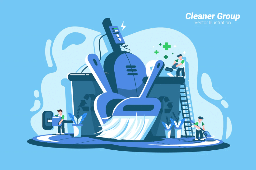 清洁组-矢量图