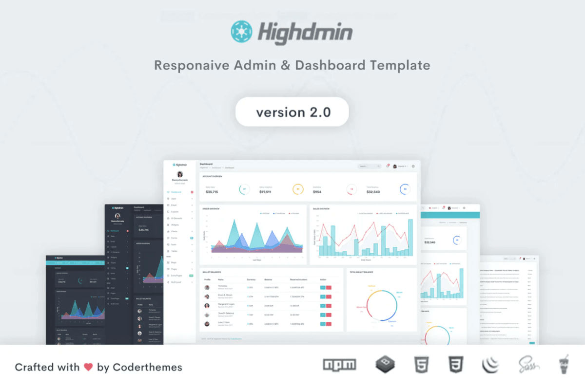 Highdmin-响应式Bootstrap 4管理仪表板