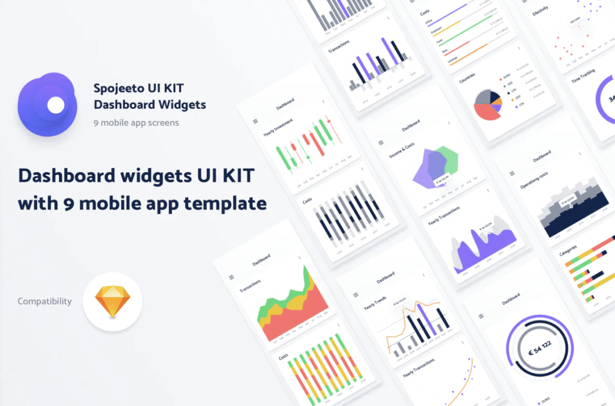 Spojeeto移动仪表板小部件UI KIT