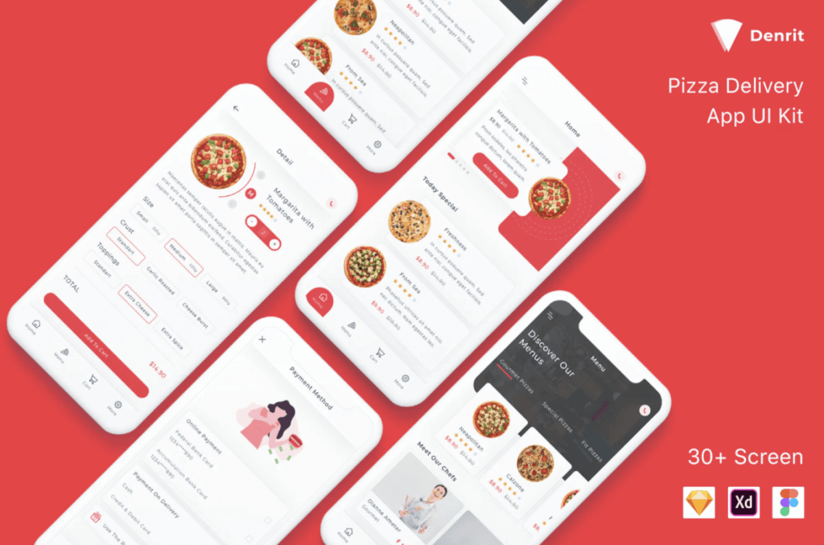 Denrit-Pizza Delivery App UI Kit