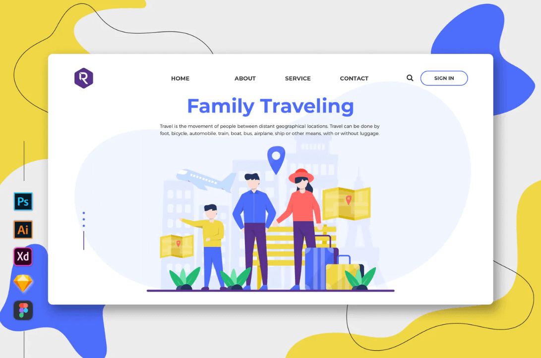 家庭旅行-网络和移动登陆页面