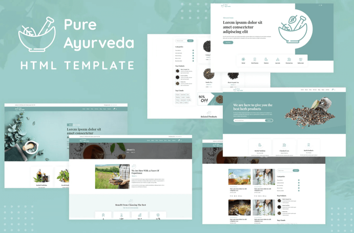 Pure Ayurveda-响应式HTML模板