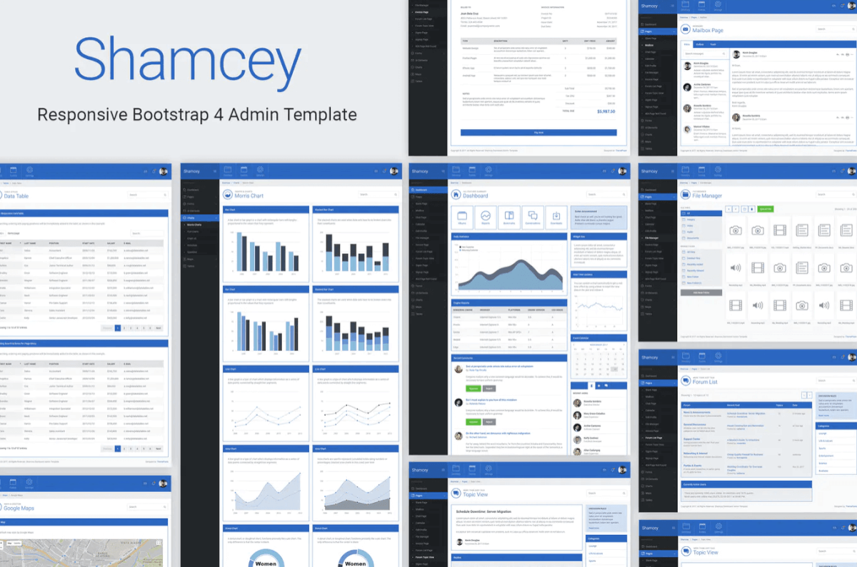 Shamcey Metro Style Bootstrap 4管理模板