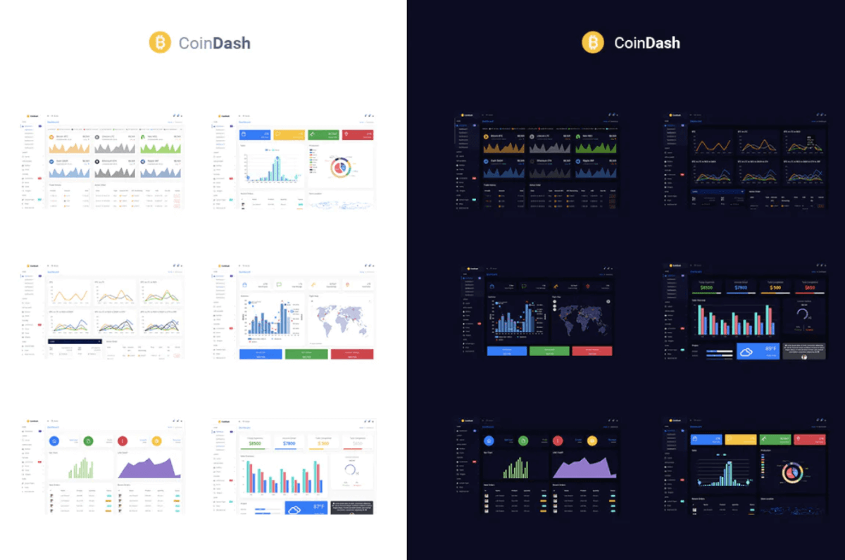 加密货币仪表板管理模板-Coindash