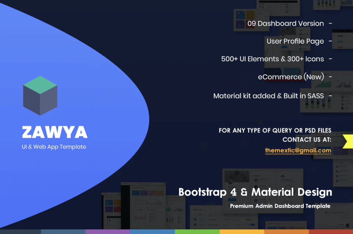 Zawya-Bootstrap 4和Material Design管理面板