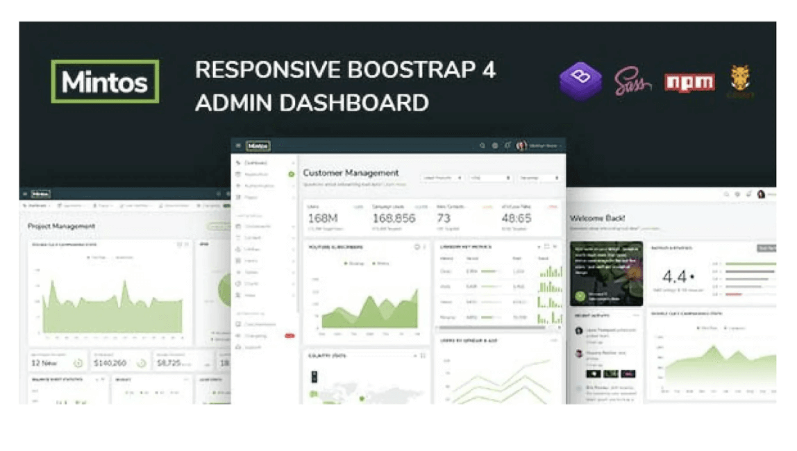 Mintos-响应式Bootstrap 4管理仪表板