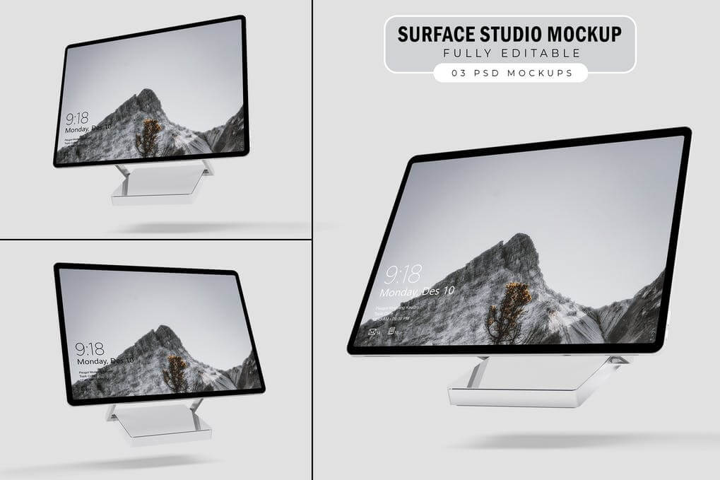 Surface Studio样机。V.1显示屏幕样机