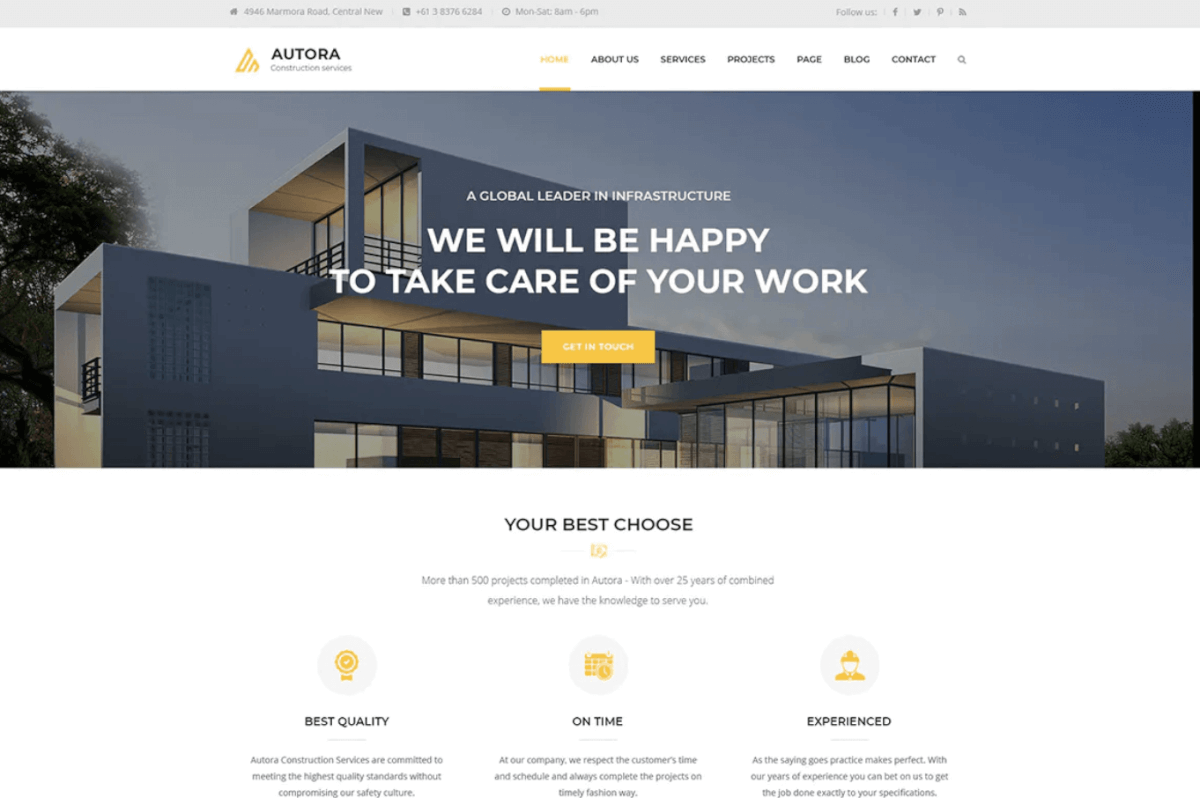 Autora-建筑业响应式网页HTML模板