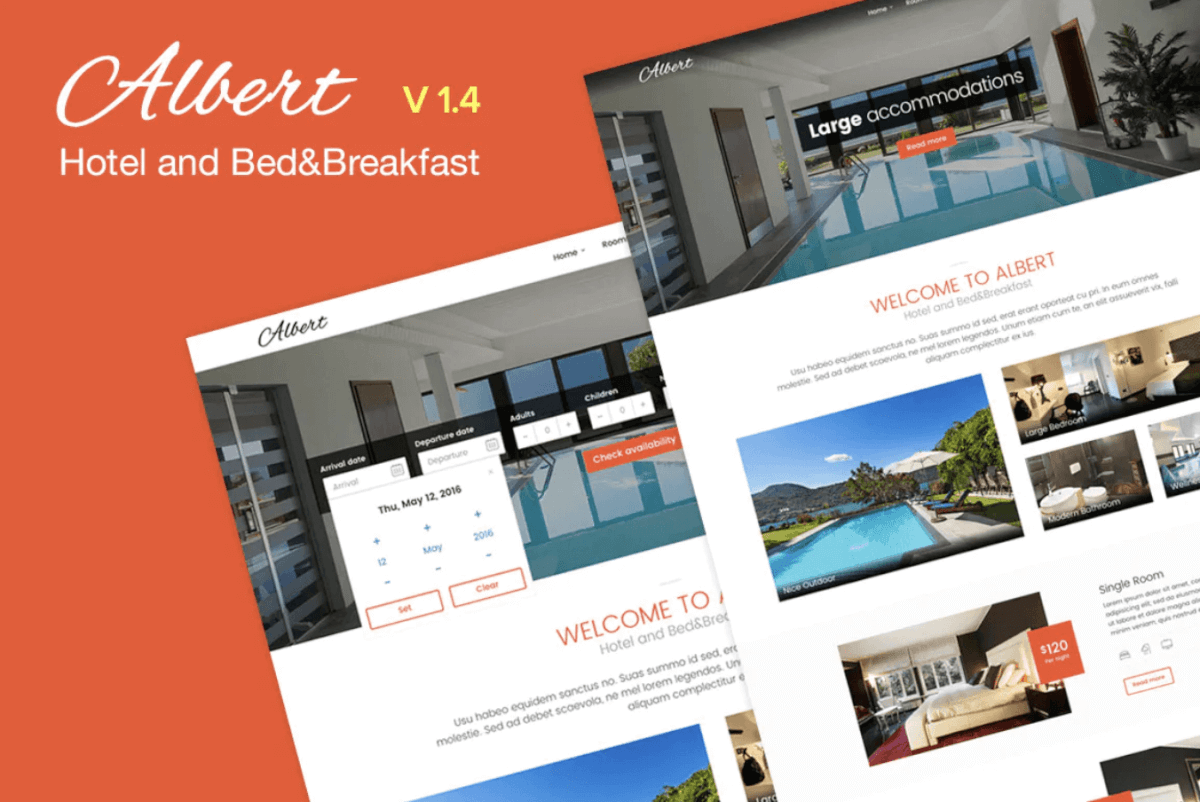 阿尔伯特-旅馆房地产网页html5模板
