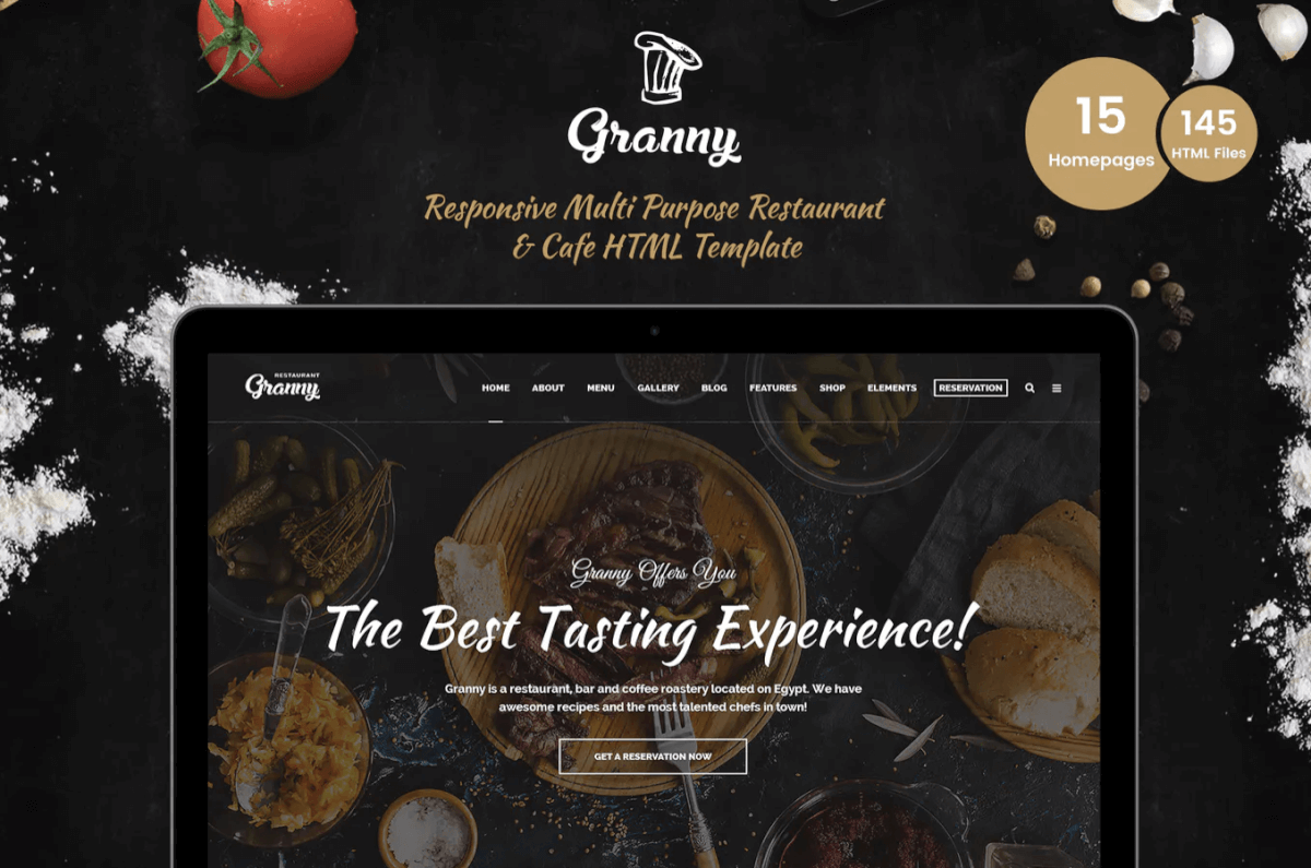 优雅的餐厅和咖啡厅网页HTML模板