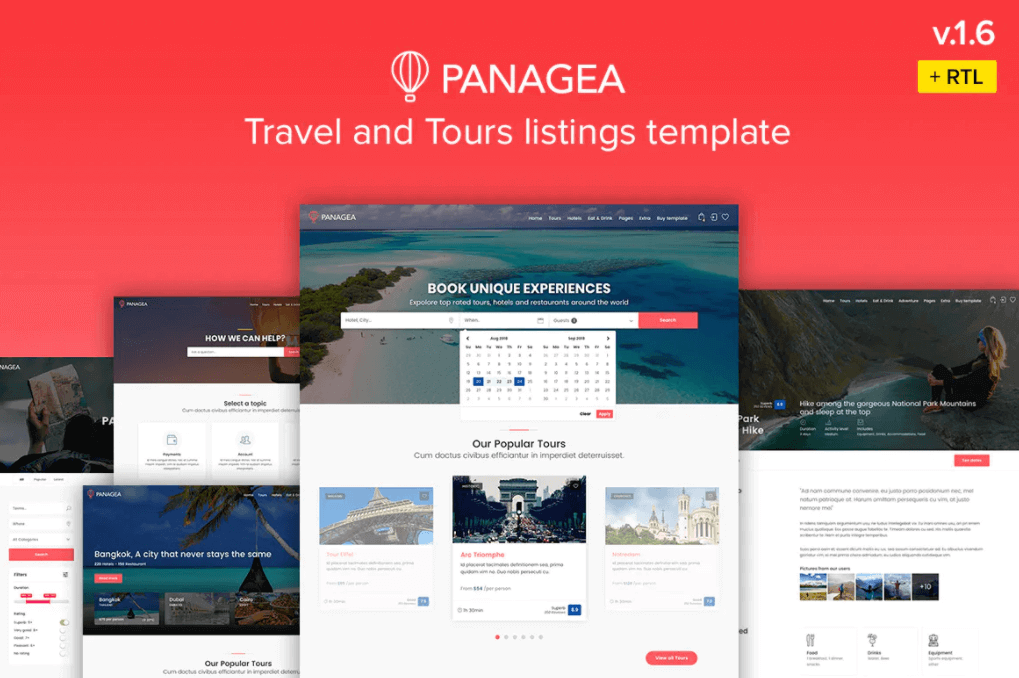 Panagea-旅游列表网站html模板