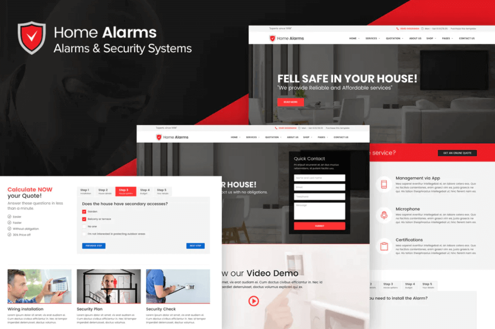 家庭警报-警报和安全系统网站前端html模板