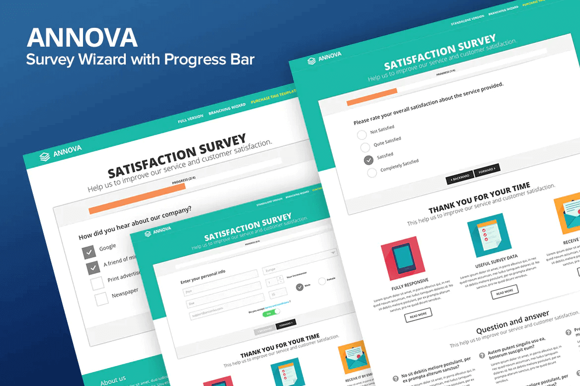 Annova-调查问卷向导网页html前端模板
