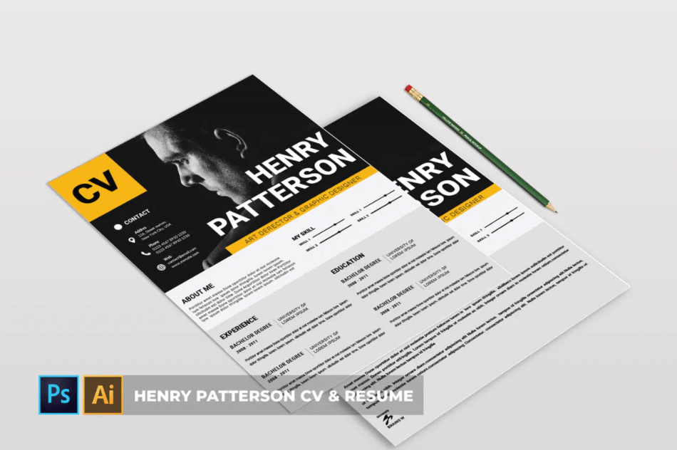 亨利·帕特森| 可编辑求职简历模板
