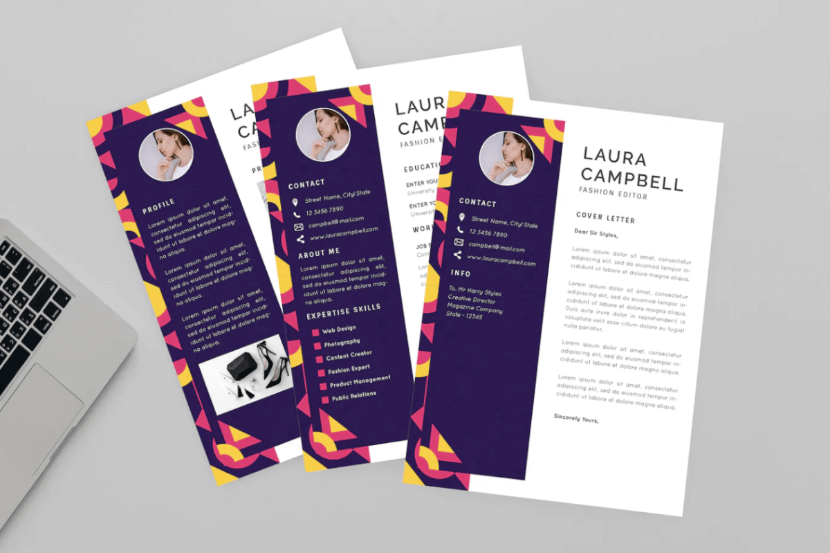 劳拉（Laura）时尚设计师简历个人简介履历表简历模板