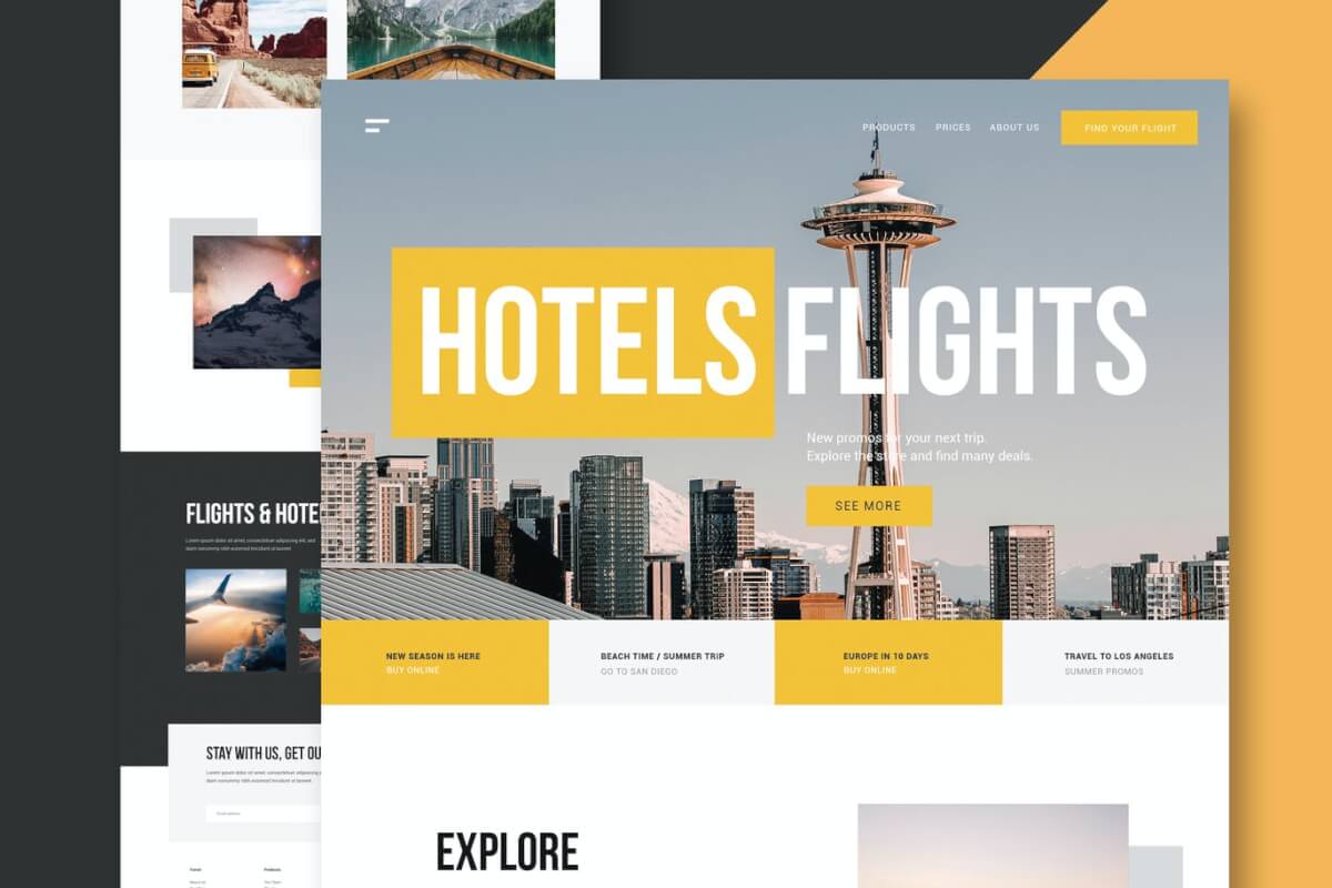 旅行社-网站模板下载旅游网页设计界面素材