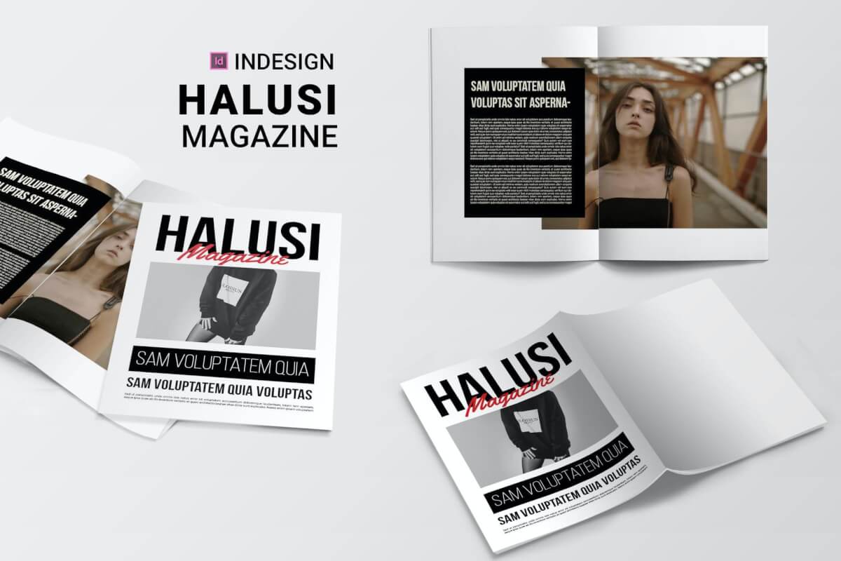 哈卢西| 杂志排版版式设计模板下载