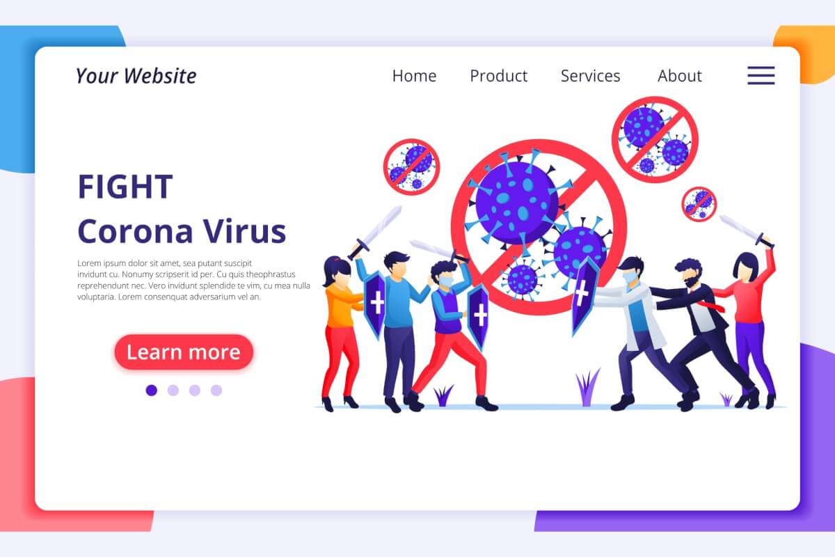 Agnytemp-电晕病毒插图v7网站banner插画素材下载