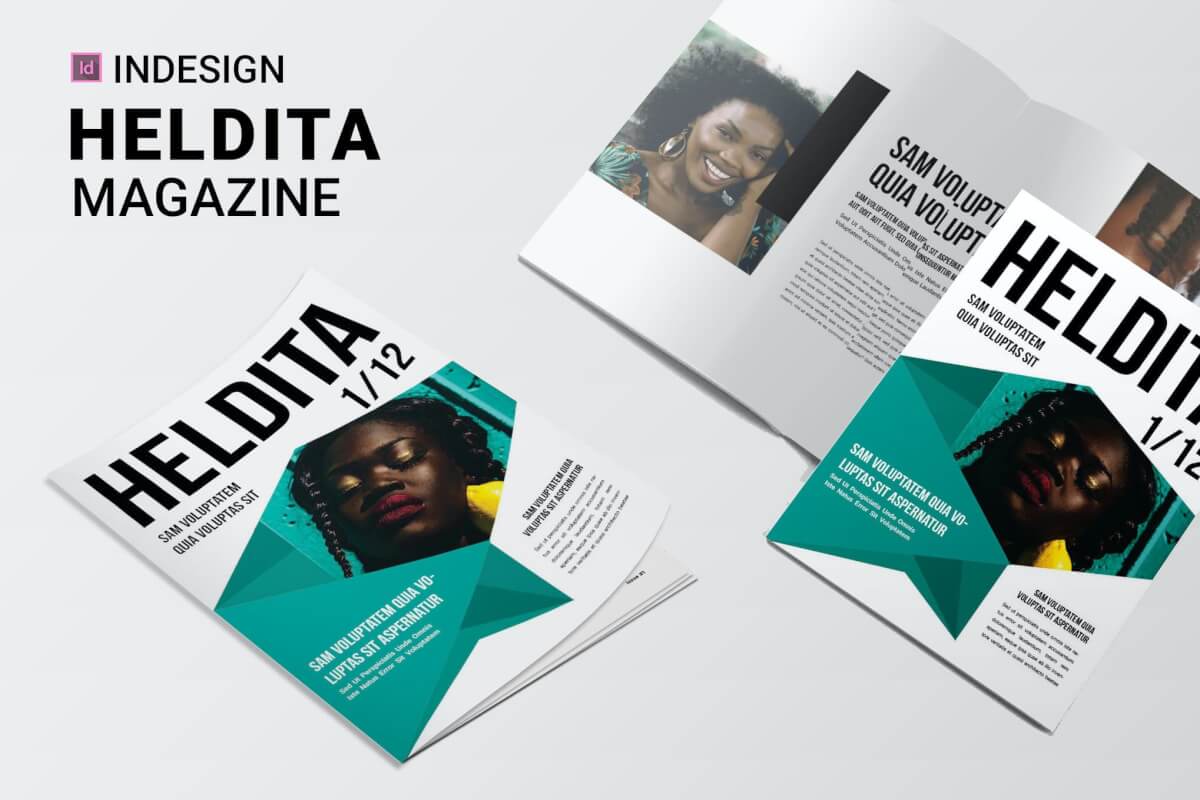 Heldita | 杂志排版版式设计模板下载