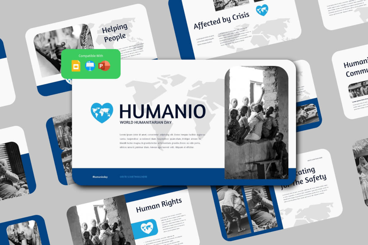 HUMANIO-世界人道主义日演示文稿Google幻灯片模板