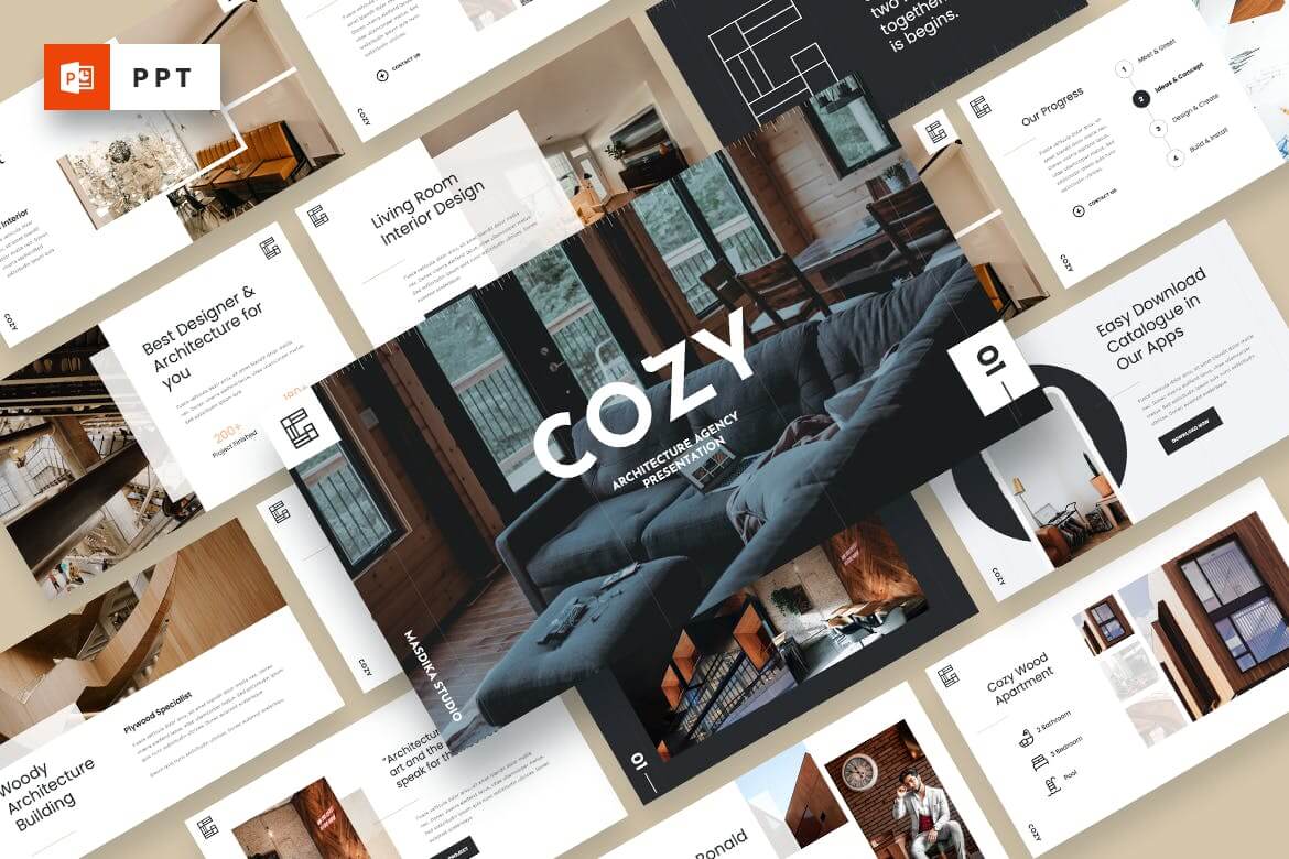 COZY-建筑事务所PowerPoint模板