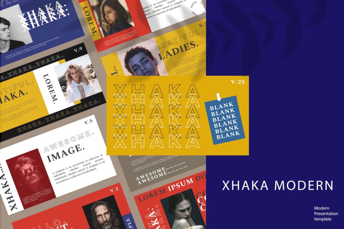 XHAKA-色彩斑斓PowerPoint模板