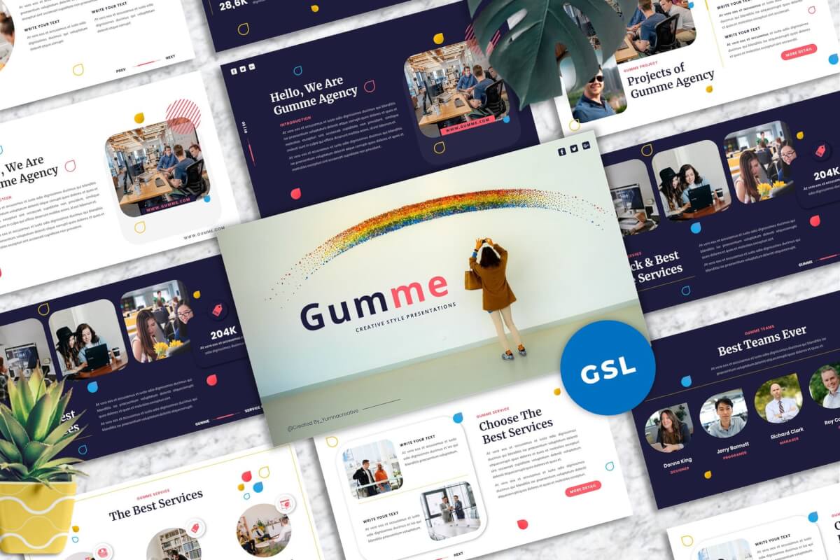 Gumme-创意Googleslide模板