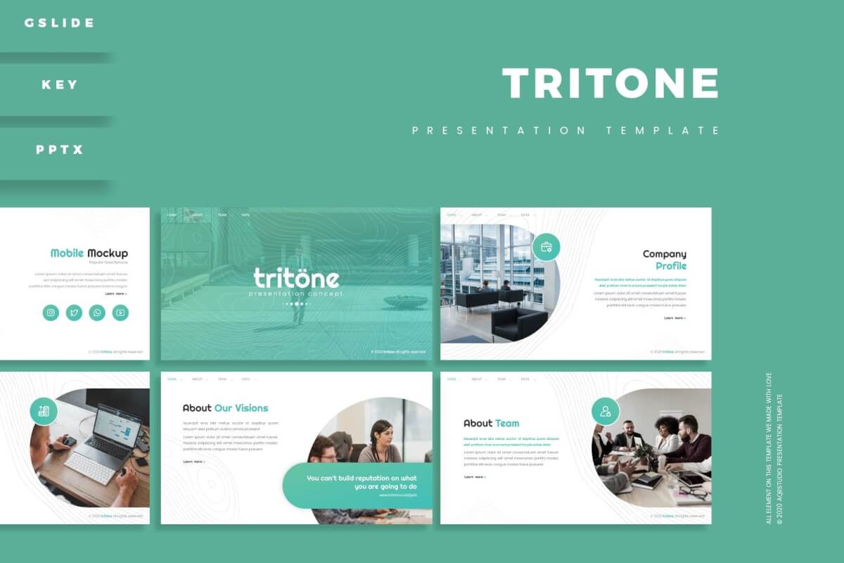 Tritone-演示模板Google幻灯片模板