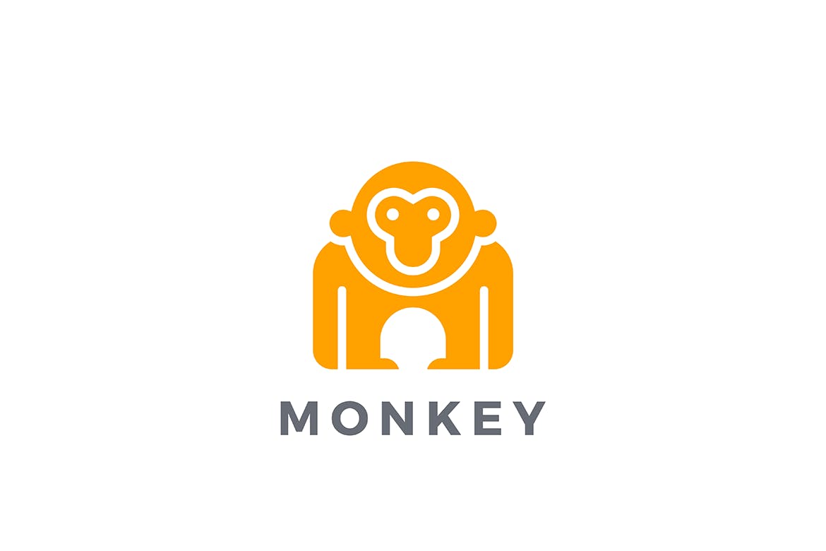 徽标猴子大猩猩动物剪影logo设计