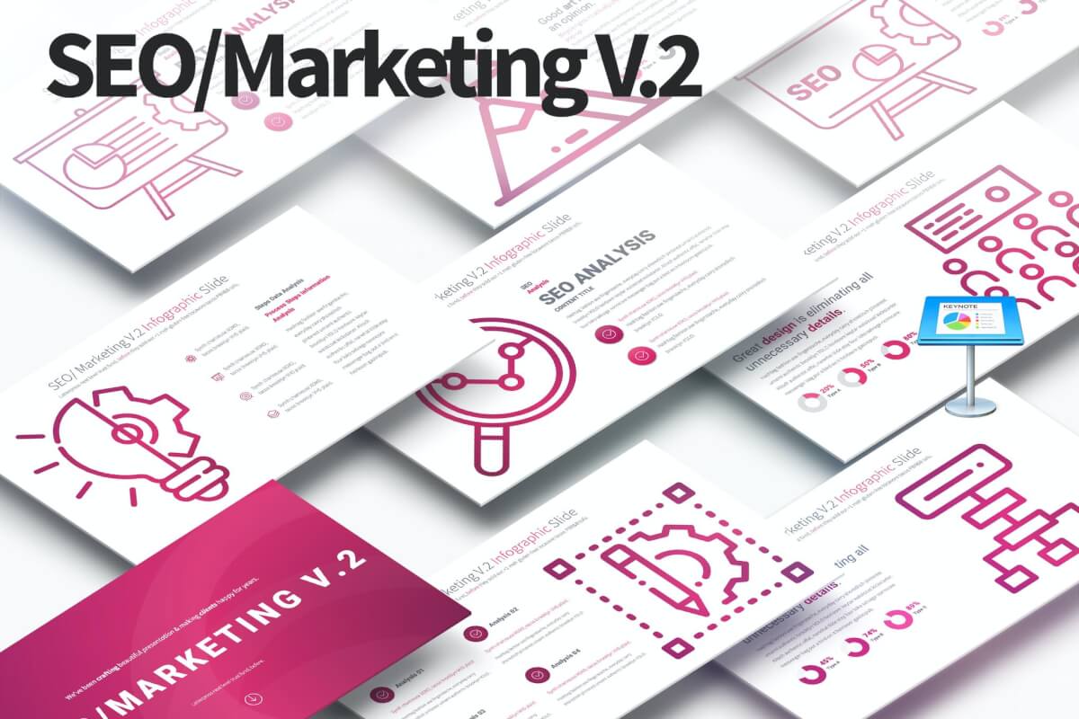 SEO / Marketing V.2-主题图表幻灯片Keynote模板下载