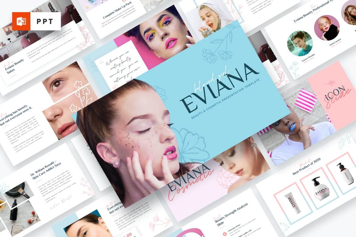 Eviana-美容和化妆品PowerPoint模板