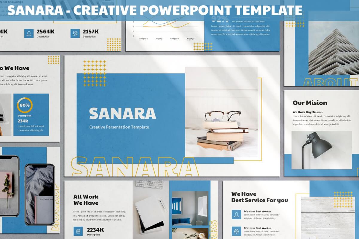 Sanara-蓝色创意PowerPoint模板