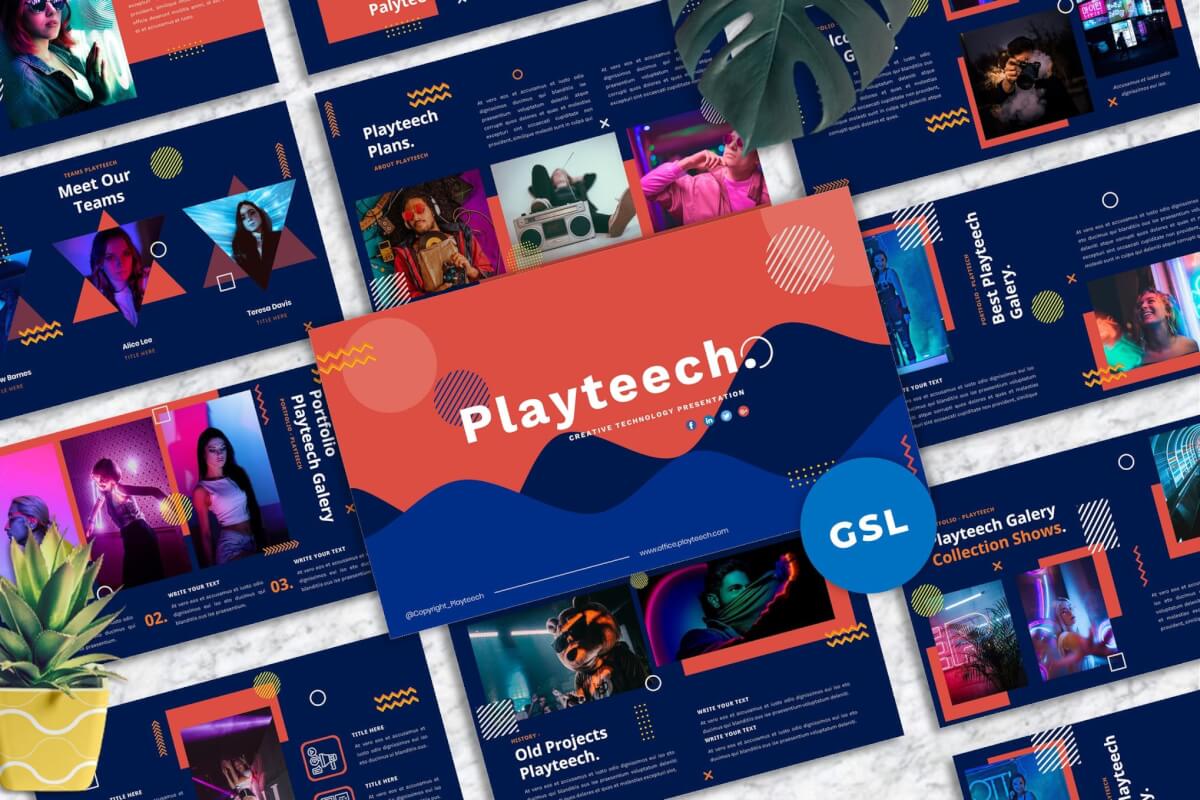 Playteech-创意Googleslide模板