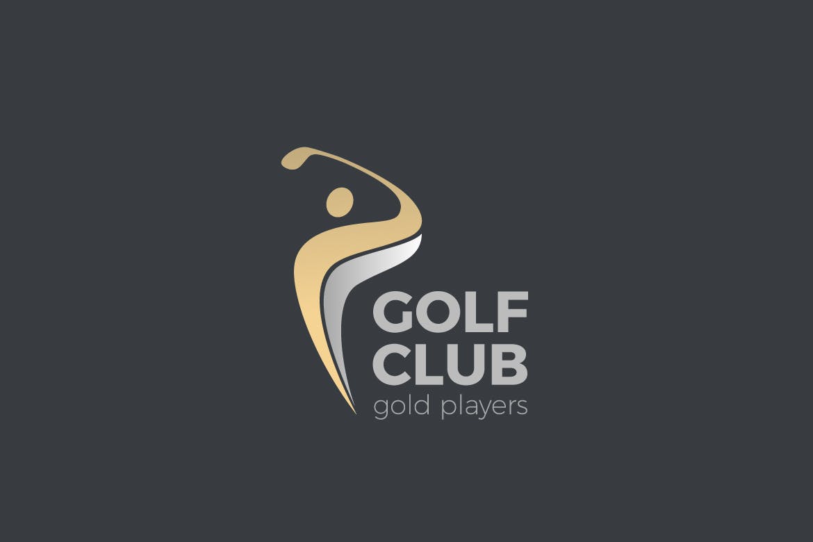 徽标高尔夫俱乐部球员击中球logo