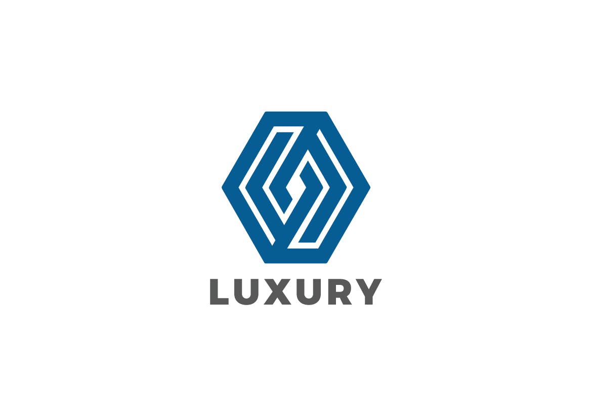 Logo六角菱形奢华珠宝公司