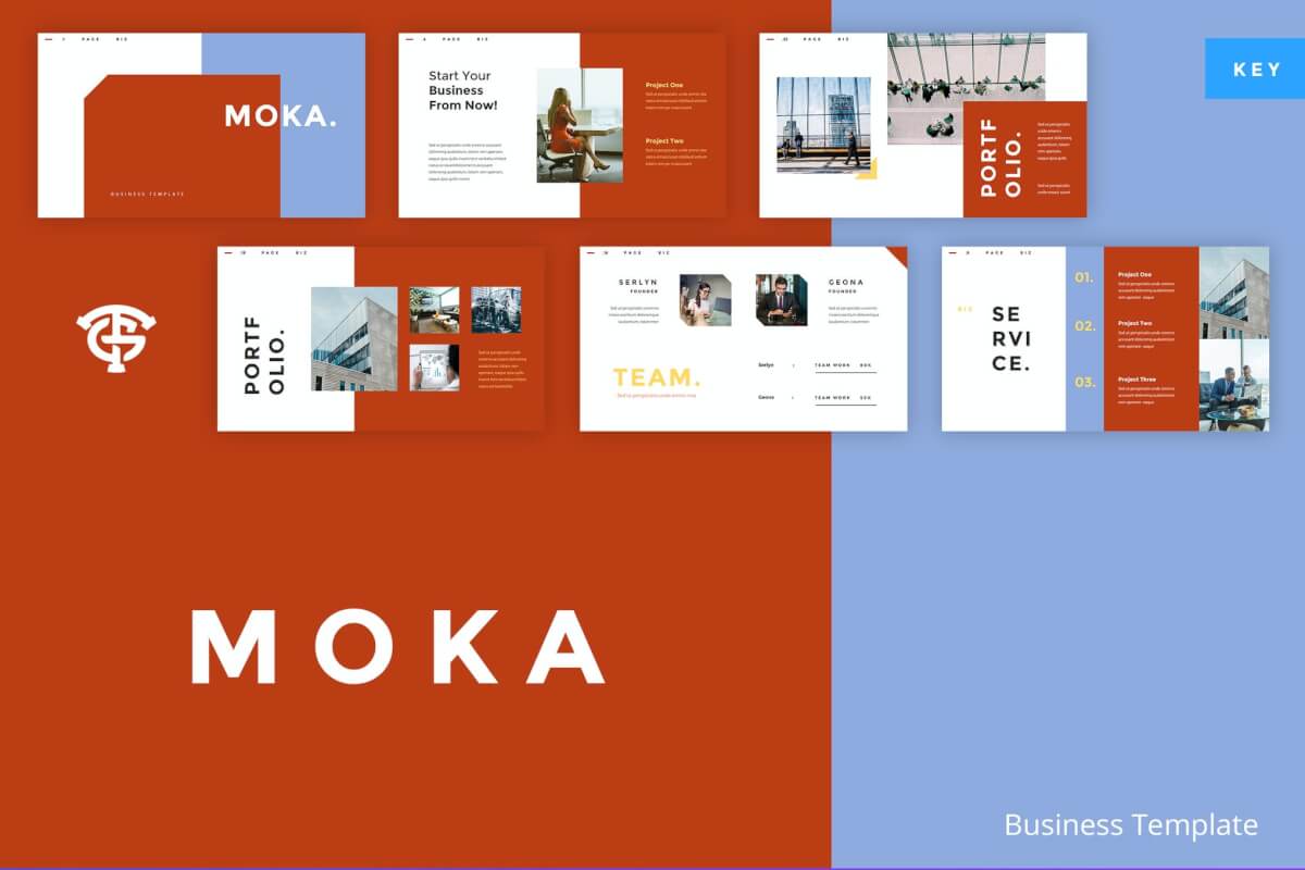 Moka Business-主题演讲色彩鲜艳Keynote模板下载