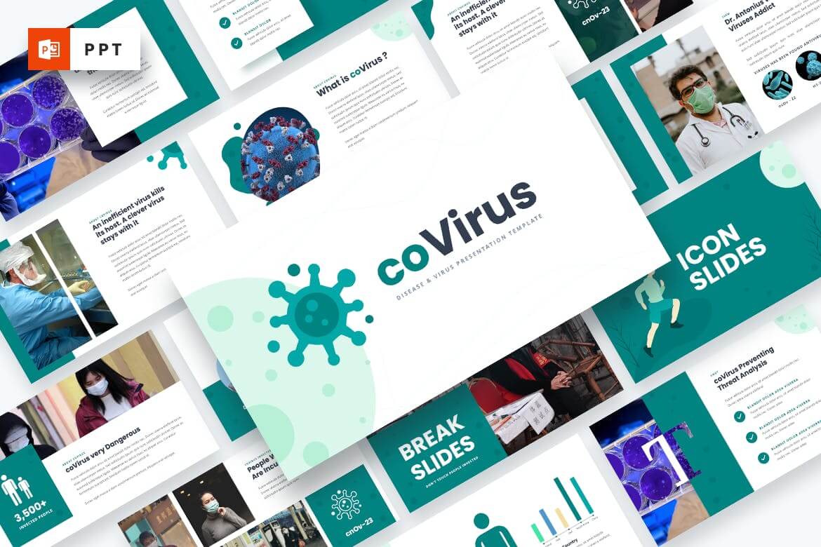 Covirus-疾病和病毒Powerpoint模板