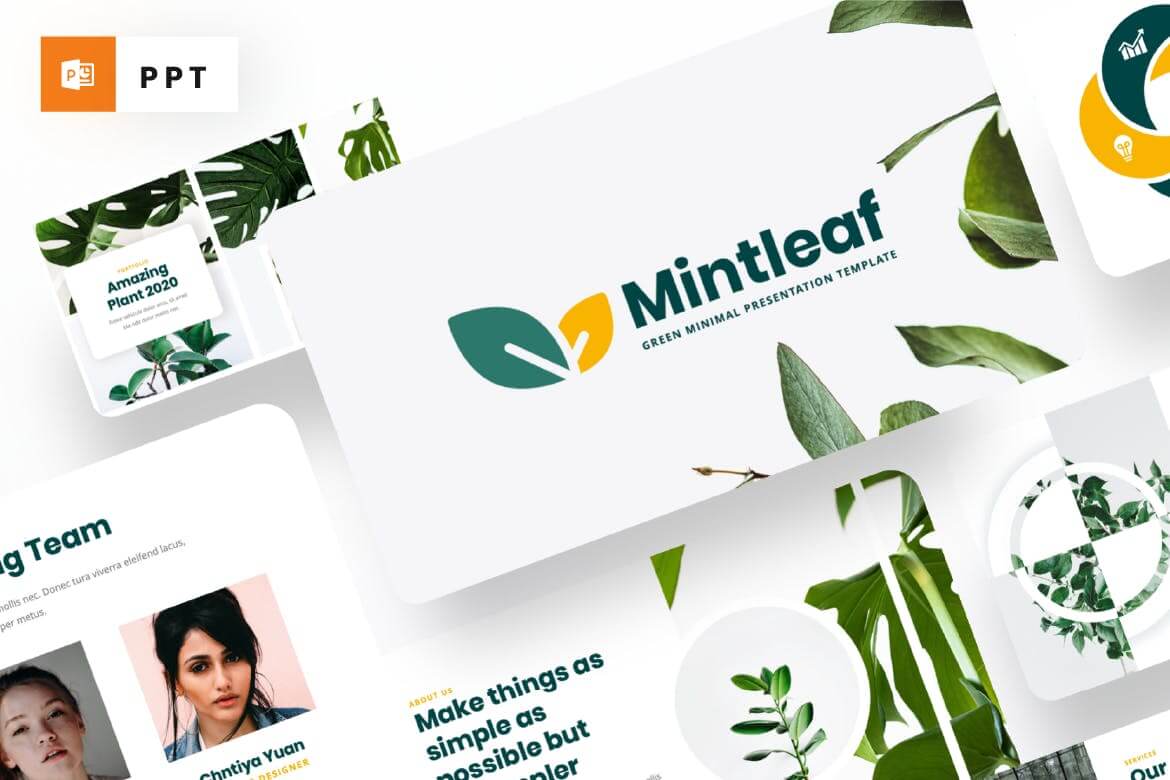 Mintleaf-最小的绿色PowerPoint模板
