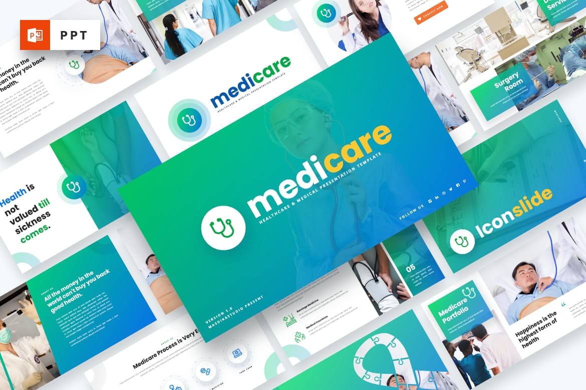 Medicare-医疗保健PowerPoint模板