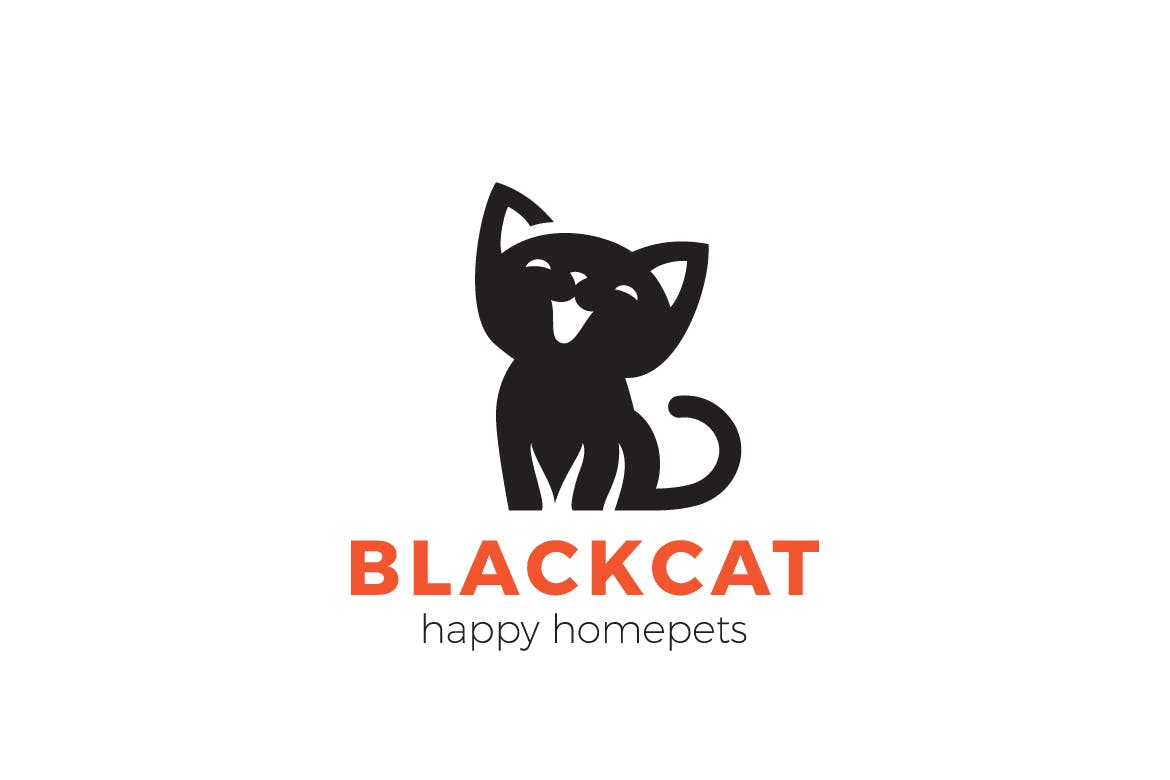 徽标黑猫小猫家庭宠物logo