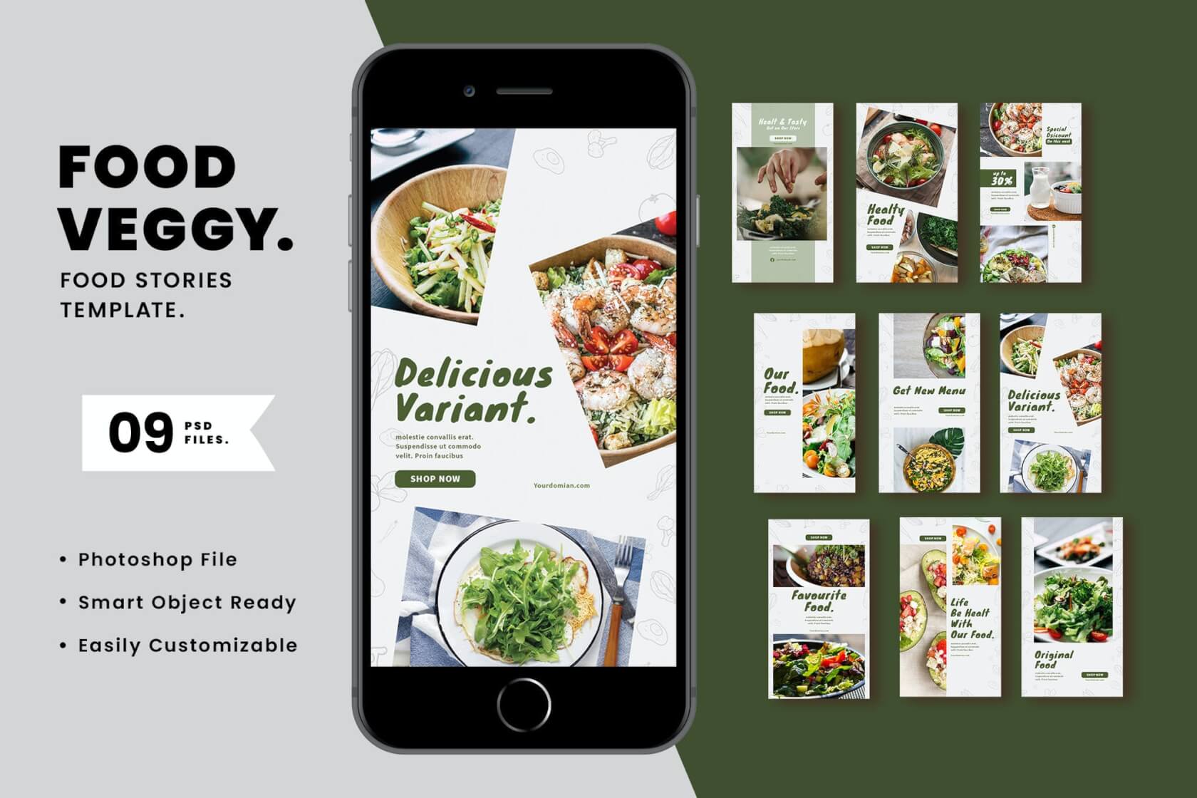 食物Veggy食物Instagram故事模板
